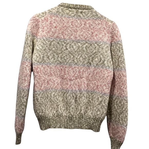 Pringle of Scotland Pastel Striped Cardigan, Wool Cotton, 40 S/M - Picture 8 of 9